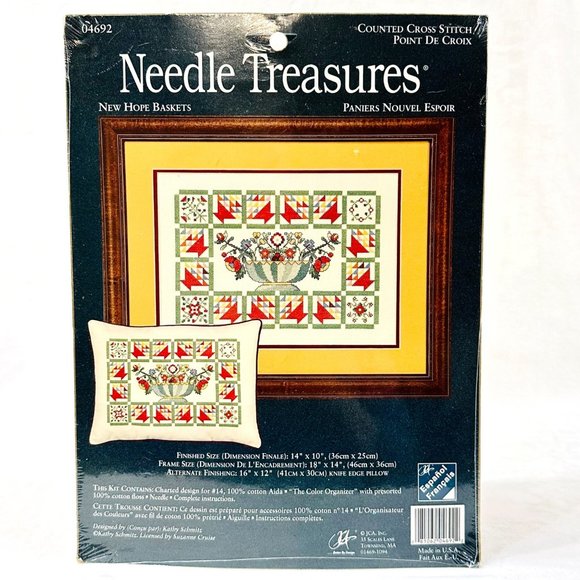 Needle Treasures New Hope Baskets Kit - Cross Stitch Quilt Blocks - New - Picture 1 of 7